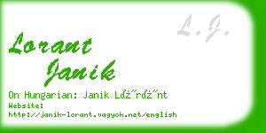 lorant janik business card